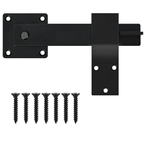6" Barn Door Flip Latch, Farm Flip Fence Gate Latch Hardware,Gate Latch for Shed Door, Sliding Doors, Matte Black - color: 1p