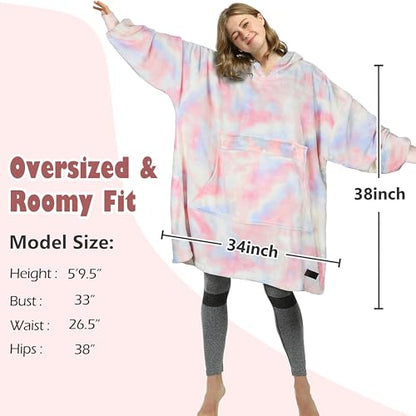 Catalonia Oversized Blanket Hoodie, Cotton Candy Fleece Wearable Blanket - color: Cotton Candy / Fleece
