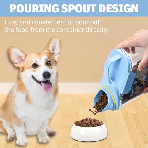 Dog Food Storage Container with Large Pour Spout, Blue - color: Blue