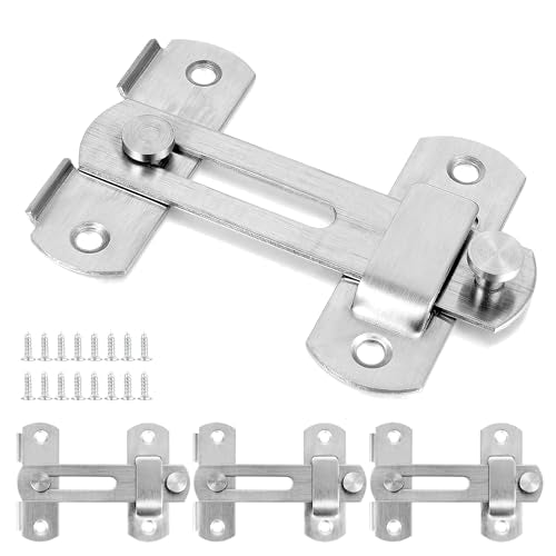 4 Packs Brushed Nickel Stainless Steel Barn Door Latch flip Door Latch - color: Brushed Nickel