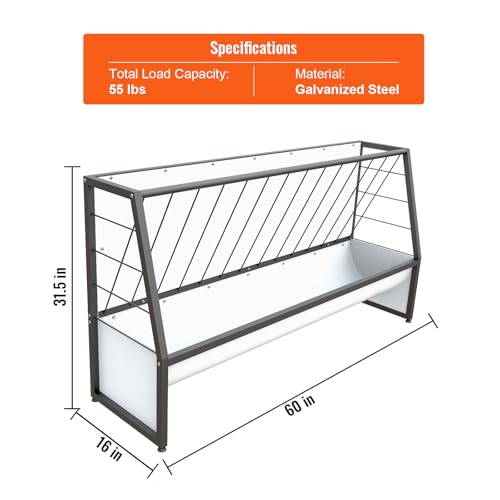 5 Ft Pasture Hay Feeder 57 Gallon