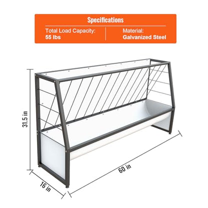 5 Ft Pasture Hay Feeder 57 Gallon
