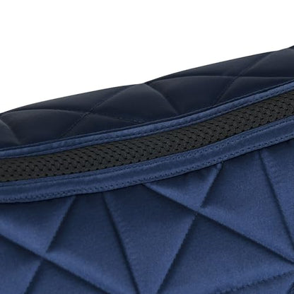 WeatherBeeta Satin Luxe Air-Tec Euro Jump Shaped Saddle Pad - color: Navy