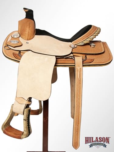 HILASON Tan Western Saddle Hand Tooled Leather Roping