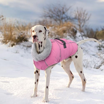 Lelepet Dog Coats for Medium Dogs Waterproof Dog Jacket with Adjustable Fit - color: Pink, size: M
