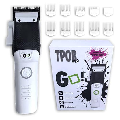 TPOB Professional Barber Hair Clippers (White) - color: White