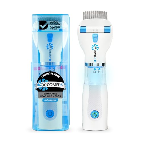 A1 Rechargeable Chemical-Free Lice Removal Electric Comb, Pack of Refill Filters, Natural Head Lice Solution for Children & Adults, Electric Lice Vacuum Comb, for All Hair Types, Gentle Lice Care - style: 4-Pack Filters (With Comb)