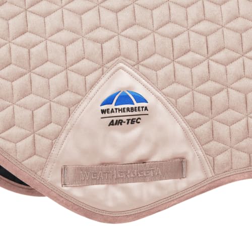 WeatherBeeta Suede Elite Air-Tec Jump Shaped Saddle Pad - color: Rose Quartz, size: L
