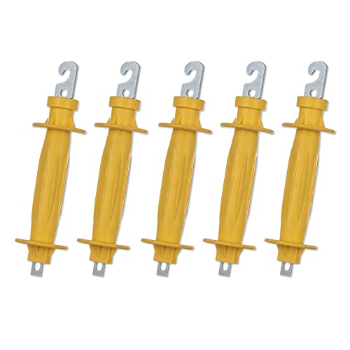 5-Pack Electric Fence Insulated Rubber Gate Handles, Yellow