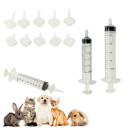 Kitten Nipples for Feeding Puppy Bottle with Nipple and Syringe