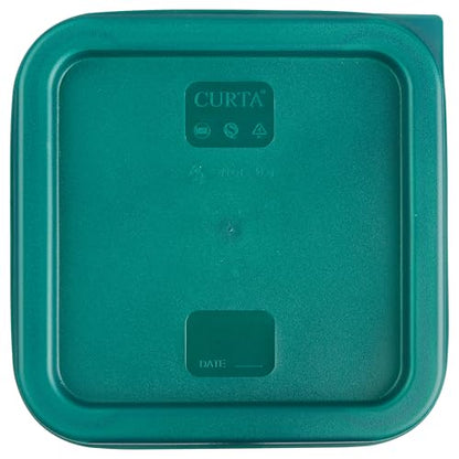 CURTA 8-Pack 2 Qt NSF Clear Polycarbonate Food Storage Containers with Green Lids - Square, Commercial-Grade, Freezer & Dishwasher Safe, Stackable - color: 2.0 Qt 8-Pack(Green Lids)