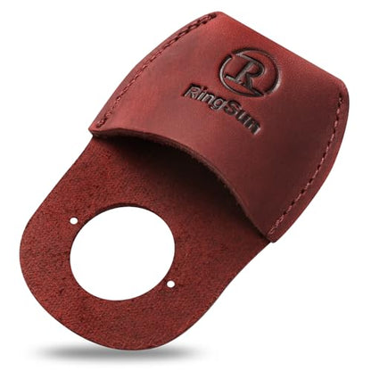 RingSun Thumb Guard Wood Carving Tools, Leather Finger Protector, Handmade Carpenter Working Carving Kit Accessories - color: Red