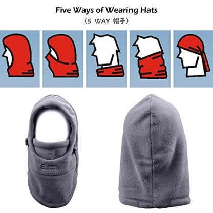 TRIWONDER Kids Winter Hats Balaclava Ski Mask for Boys Girls Toddlers Windproof Adjustable Cold Weather Face Mask Neck Warmer - color: Gray