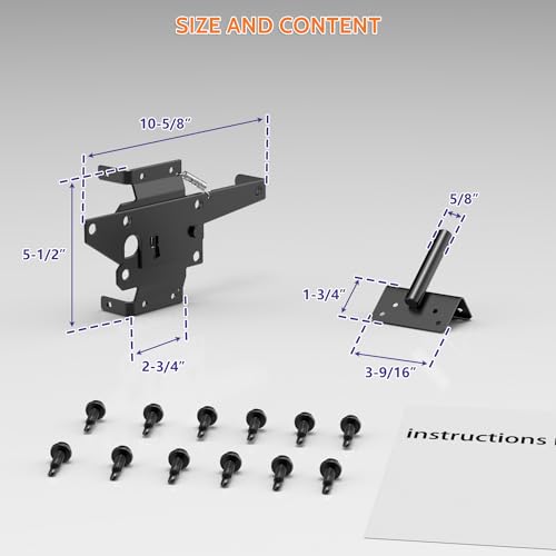 SKYSEN Self-Closing Fence Gate Hinges, Latch, and 24" Drop Rod for Double Gate Fence, Fence Gate Hardware - Easy to Install, Sturdy and Durable - Black Plastic Coated(smzt-01)