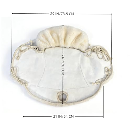 Western-Style Sheepskin Saddle Seat Cover, Sheepskin Saddle Pad, Genuine Merino Sheepskin Saddle Pad - color: Ivory White