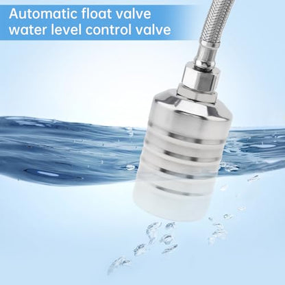 2pcs Water Float Valve Automatic Water Level Control Valve 1/2in to 3/4in | 304 Stainless Steel Auto Shut Off for Fish Tank Swimming Pool Livestock Trough - style: Style 2