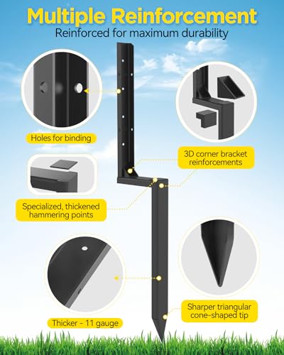 Longer Reinforced Fence Post Repair Kit - 41 Inch - size: 2 Pack Reinforced