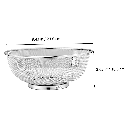 ULTECHNOVO Stainless Steel Fine Mesh Strainer for Kitchen Multifunctional Colander Handle for Straining Soybean Milk and Cooking Household Use - size: 24x24x10.3cm