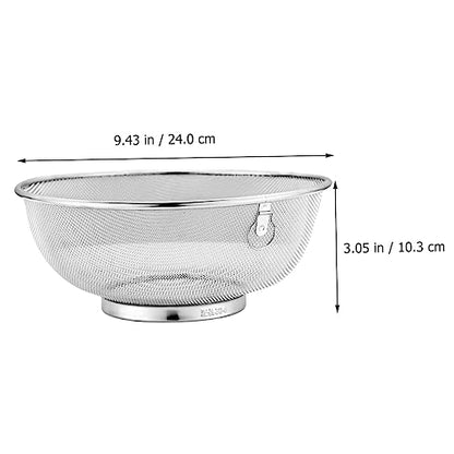 ULTECHNOVO Stainless Steel Fine Mesh Strainer for Kitchen Multifunctional Colander Handle for Straining Soybean Milk and Cooking Household Use - size: 24x24x10.3cm