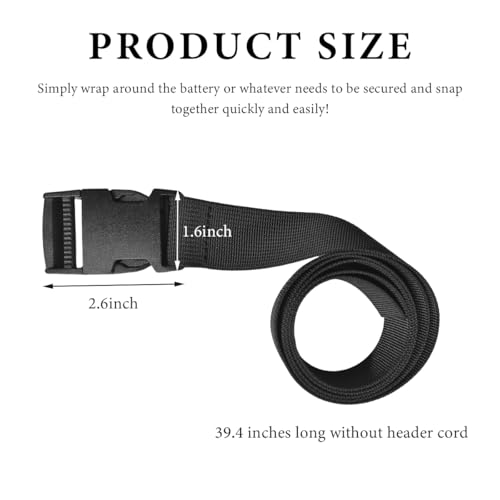 39 Inch Battery Tie Down Strap, Adjustable Nylon Battery Hold Down Strap with Quick Release Buckle, Auto Battery Box Tie Down Straps for Car Truck Boat Trailer Marine - size: 39.4 × 1.3 inches