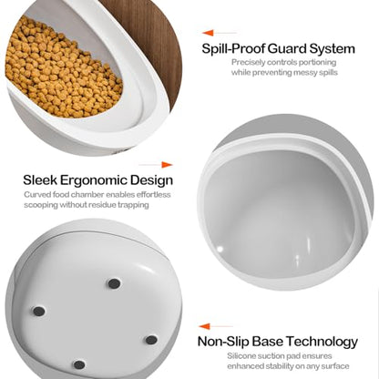 CTIME Airtight Cat Food Container for Small Dog Bird Pet Treats & Dry Food -6 lb(White)