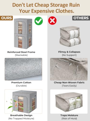 Cirhy Cashmere Sweater Storage Bags with Cedar, 2-Pack, Grey - style: 50L-Grey-2pcs