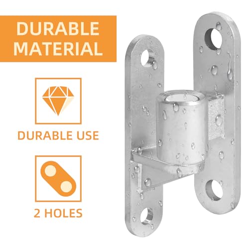 2 Set Heavy Duty Gate Hinges, Wall Mount Gate Hinges 5/8'' Pin Fence Post Hinge Set for Wooden or Concrete Fence Gate (Silver, Screws Included) - color: Silver-2 Pairs
