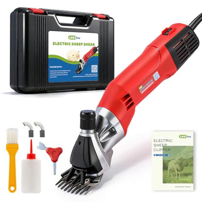 1200W Sheep Shears Professional 3800RPM with 6-Speed Adjustable | Heavy-Duty Sheep Clippers with 9-Tooth Carbon Steel Blade, Animal Shears Electric for Goats, Cattle, Horses & Alpacas