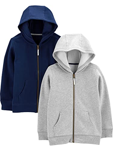 Simple Joys by Carter's Baby Boys 2-pack Full Zip Hoodies - color: Grey/Navy, size: 6