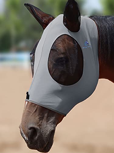 Mask Tech 5 Pieces Horse Fly Masks with Ears, Stretchy Elastic Mesh Fly Masks, 3D Eye Clearance, UV Protection-Large,Combo 23 - color: Combo 23, size: Large
