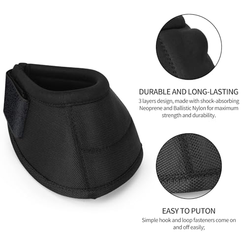 Overreach Bell Boots for Horses | Superb Hoof Protection | Easy Put On Quick Wrap Hook & Loop | Comfortable Durable | Reliable Shock Absorbing 2 Counts (PinkDiamond, Small)