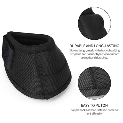 Overreach Bell Boots for Horses | Superb Hoof Protection | Easy Put On Quick Wrap Hook & Loop | Comfortable Durable | Reliable Shock Absorbing 2 Counts (PinkDiamond, Small)