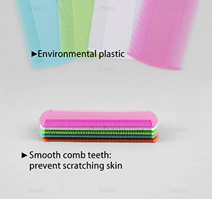 AUEAR, 12 Pack Pet Flea Lice Combs Double Sided Fine Tooth Dogs Cats Grooming Remove Float Hair Tear Marks Tick Removal Tool (6 Colors) - color: 6 Colors