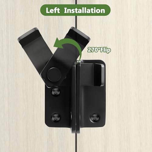 Mooche Flip Latch Gate Latch with Padlock Hole, Black-1Pack 2.48"*2.08" - color: Black, size: 1 pack-Stainless Large size