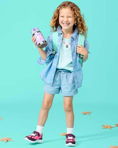 Skip Hop Toddler Sippy Cup with Straw, Sparks Stainless Steel Straw Bottle, Seashell - color: Seashell