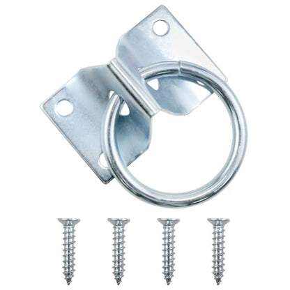 AYLIFU Hooks for Hanging Horse Trailer Accessories Silver with Screws 2-Inch for Wall-Mounted Ring Hook Equestrian Cross Strap Ring 1PCS