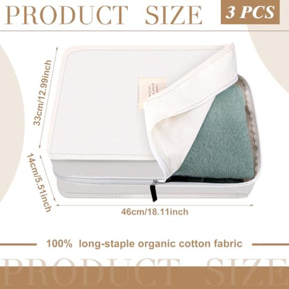 3 Pack Sweater Storage Bags 18 Inch Cotton Cashmere Storage Bags - size: 18 inch