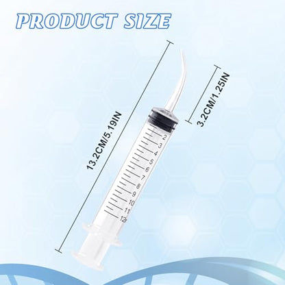 Wisdom Teeth Syringe,12ml Dental Irrigation Syringe (10 Pack) - style: Curved Tip 10 Pack