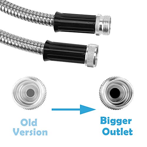 Beaulife Metal Short Garden Hose 3ft Connectors, Drainage Hose for Dehumidifier Small Water Hose Extension High Pressure Bib Reel Extender, Drinking Water Hose for RV Outdoor - size: 3Ft
