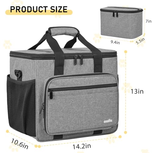 GMAK Pet Grooming Bag,Pet Hair Clipper Organizer Grooming Bag for Equipment - color: Grey