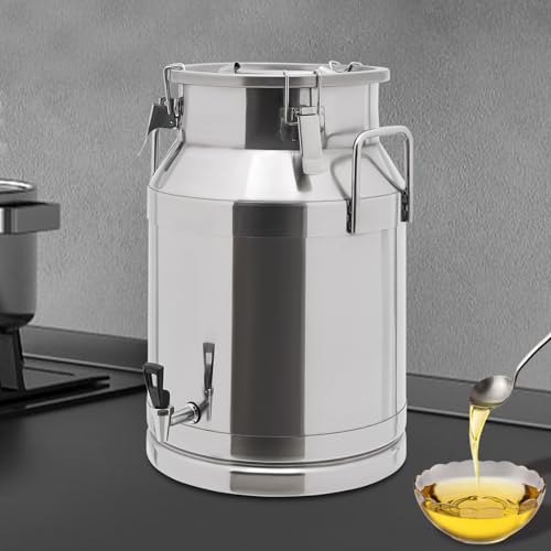 Stainless Steel Milk Can, 30 Liter Seamless Milk Jug Wine Pail Bucket with Spigot 7.93 Gallon Anti-Leak Liquid Storage Container Milk Pail with Sealed Lid Heavy Duty (30L with Spigot) - size: 30L with Spigot