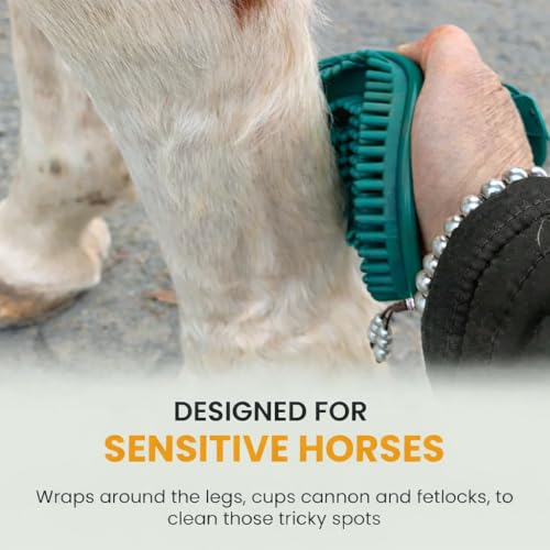 Epona Deep Teal Flexible Glossy Curry Comb for Horses – Soft, Ergonomic Grooming Brush with Flexible Tines for Deep Cleaning, Massage & Shedding Care (Deep Teal) - color: Deep Teal