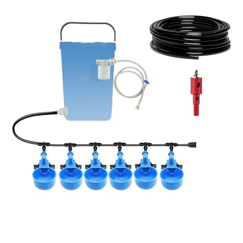 Automatic Chicken Waterer, 6 Cups Float Controlled No-Spill Dispenser