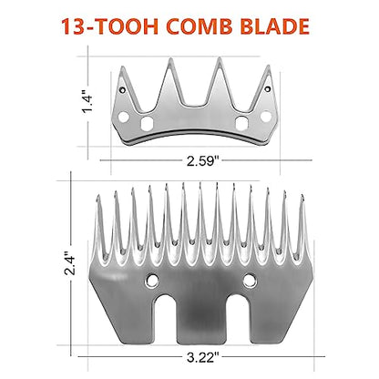 13 Tooth Sheep Grooming Clippers Replacement Blades for Thick Coat Animals - color: 13 Tooth(2 PCS)