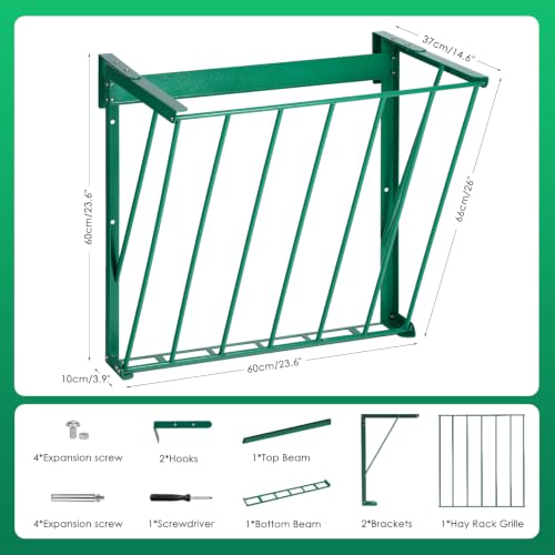 Metal Livestock Hay Feeder, Goat Hay Rack, Wall Mountable&Hangable