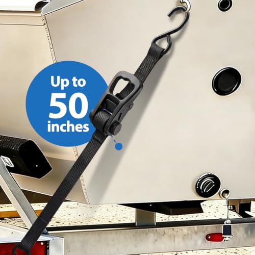 Retractable Transom Boat Tie Down Straps Boat Trailer Tie Down Strap 1x43-Inch, 2500lbs Break Strength with Quick Release Lock (Retractable) - style: Retractable