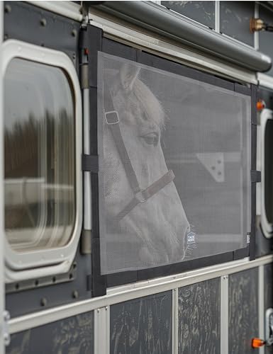 Tackmore Horse Trailer Window Screen Mesh Trailer Safety Bar Window Screen with Mesh Hole Trailer Bar Window Accessories 26 * 22.5 inch - size: 26*22.5 inch
