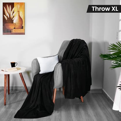 Utopia Bedding Soft Fleece Bed Blanket Throw XL Size Black (50x70 Inch) - color: Black, size: Throw XL (50x70 Inch)