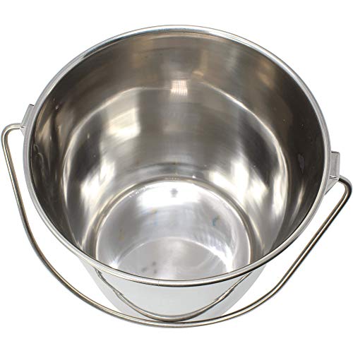 800100 2 Quart Stainless Steel Pail Bonka Bird Toys Durable Shiny Pets Food Water Liquid Treat Feed - size: (2) Quart