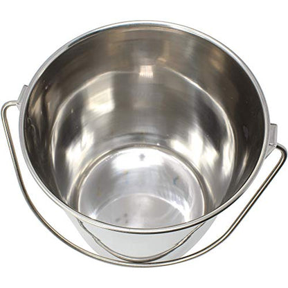800100 2 Quart Stainless Steel Pail Bonka Bird Toys Durable Shiny Pets Food Water Liquid Treat Feed - size: (2) Quart